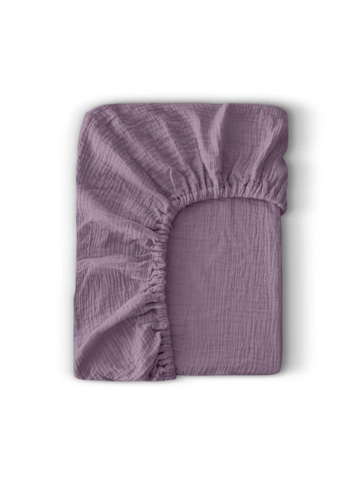 Простирадло на резинці муслін LAVANDER Cosas модель 42MuslinFourLayer_Lavander_60x120x12 Фото