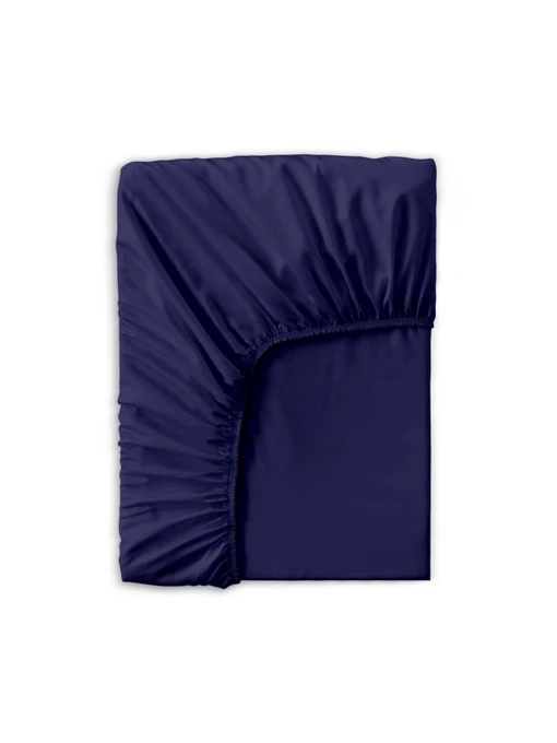 Простынь на резинке сатин MIDNIGHT BLUE Cosas модель 79Satin_Denim_120x200x20 Фото