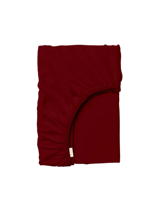Простынь на резинке ранфорс RUBY Cosas модель Bordo79_120x200x20 Фото
