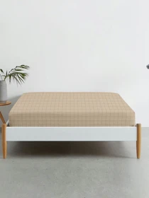 Простынь на резинке ранфорс BEIGE GEOMETRY Cosas модель CellAshbeige_120 Фото
