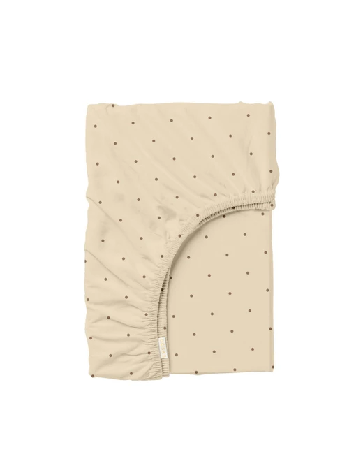 Простынь на резинке ранфорс MINI DOTS Cosas модель DropChocoBeige_120 Фото