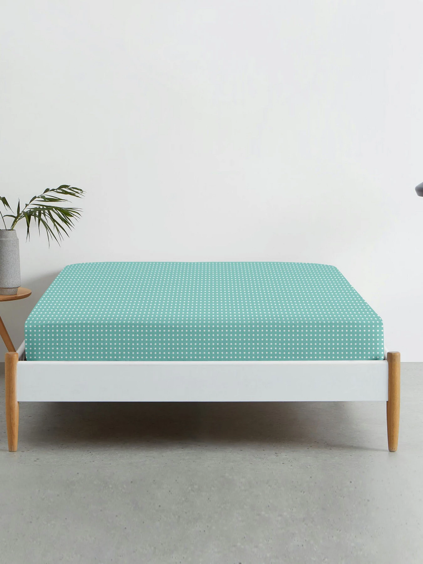 Простынь на резинке ранфорс MINI DOTS Cosas модель DropMint_100x200x20 Фото
