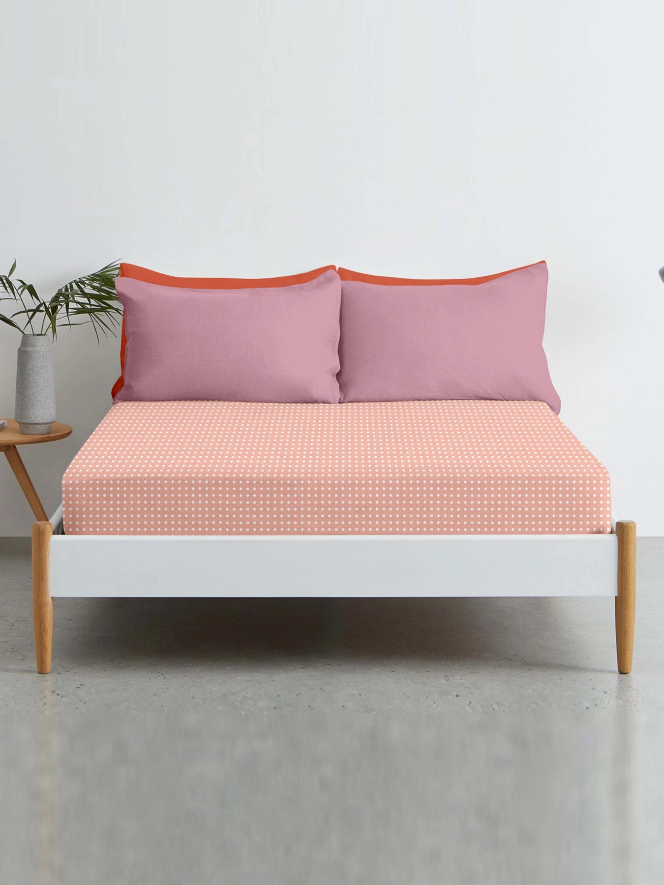 Простирадло на резинці ранфорс BLUSH DOTS Cosas модель DropPudra_120 Простирадло на резинці ранфорс BLUSH DOTS Cosas модель DropPudra_120 Фото