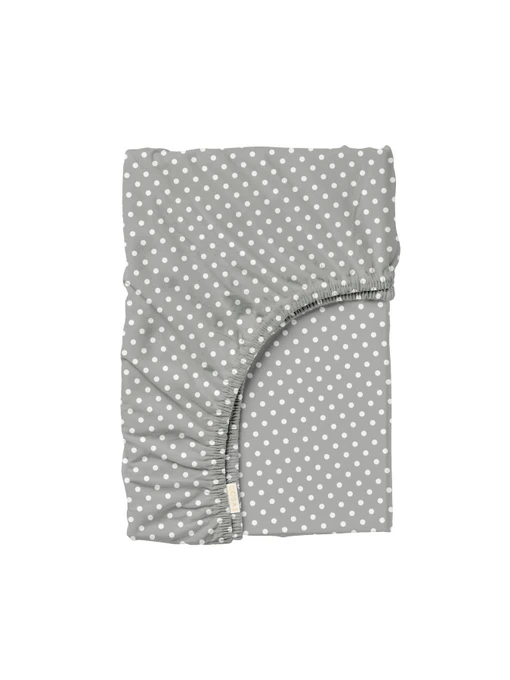 Простирадло на резинці ранфорс GREY DOTS Cosas модель DropWhiteGrey_100x200x20 Фото