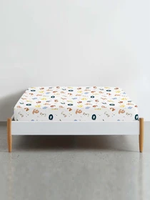 Простынь на резинке фланель NUMBERS Cosas модель Flannel_AnimalsNumbers_60x120x12 Фото
