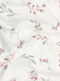 Простирадло на резинці фланель PINE BRANCHLETS Cosas модель Flannel_BudRoseGray_60x120x12 Фото