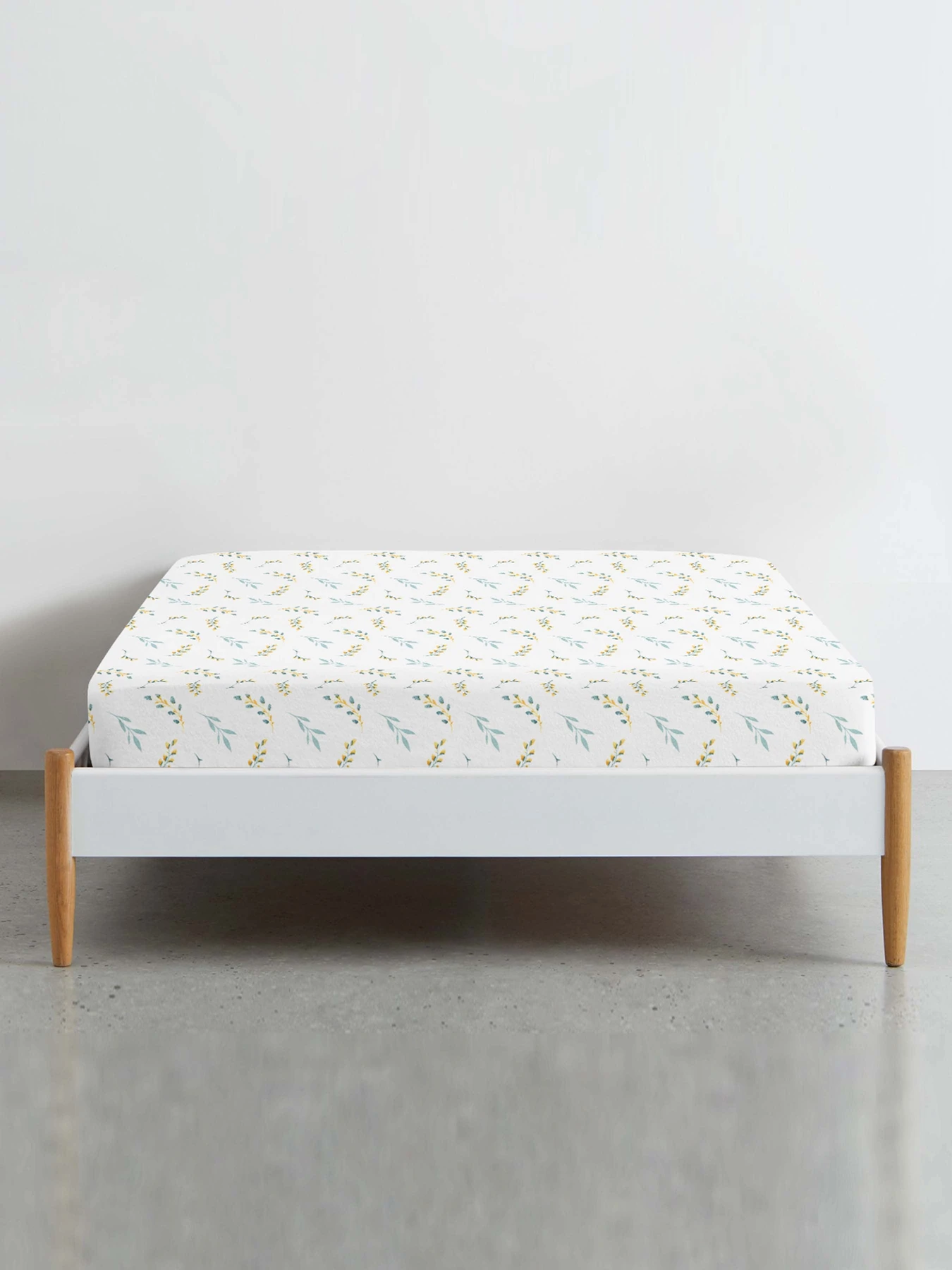 Простирадло на резинці фланель PINE BRANCHLETS Cosas модель Flannel_BudYellowMint_60x120x12 Простирадло на резинці фланель PINE BRANCHLETS Cosas модель Flannel_BudYellowMint_60x120x12 Фото