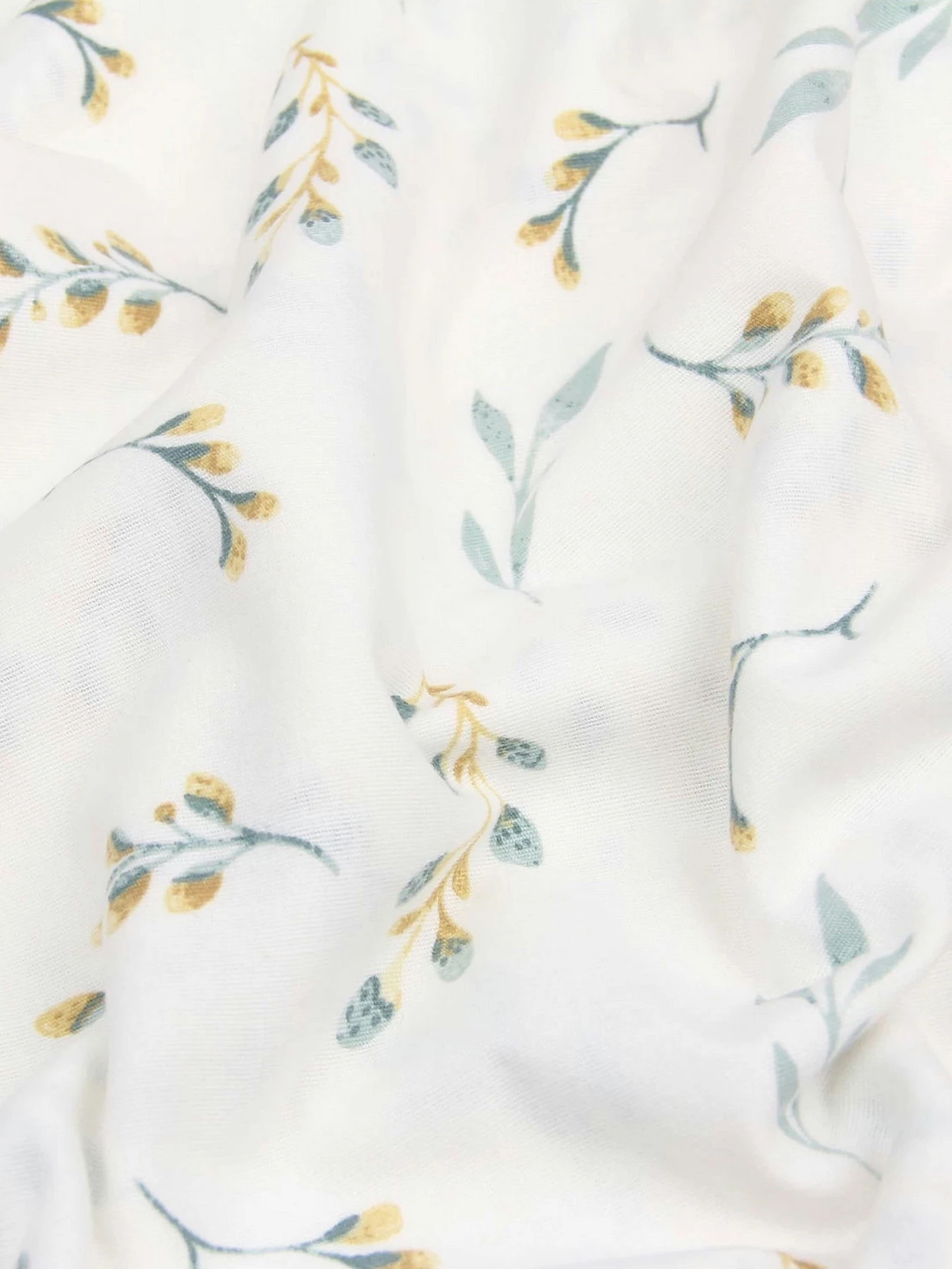 Простирадло на резинці фланель PINE BRANCHLETS Cosas модель Flannel_BudYellowMint_60x120x12 Простирадло на резинці фланель PINE BRANCHLETS Cosas модель Flannel_BudYellowMint_60x120x12 Фото