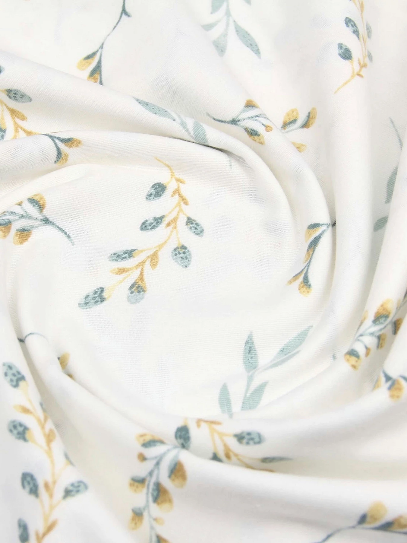 Простирадло на резинці фланель PINE BRANCHLETS Cosas модель Flannel_BudYellowMint_60x120x12 Простирадло на резинці фланель PINE BRANCHLETS Cosas модель Flannel_BudYellowMint_60x120x12 Фото