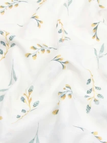 Простирадло на резинці фланель PINE BRANCHLETS Cosas модель Flannel_BudYellowMint_60x120x12 Фото