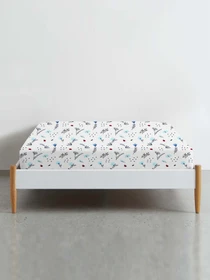 Простынь на резинке фланель BLUE WILDFLOWERS Cosas модель Flannel_BushLightBlue_60x120x12 Фото
