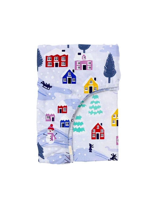Простынь на резинке фланель SNOWMAN Cosas модель Flannel_Snowman_60x120x12 Фото
