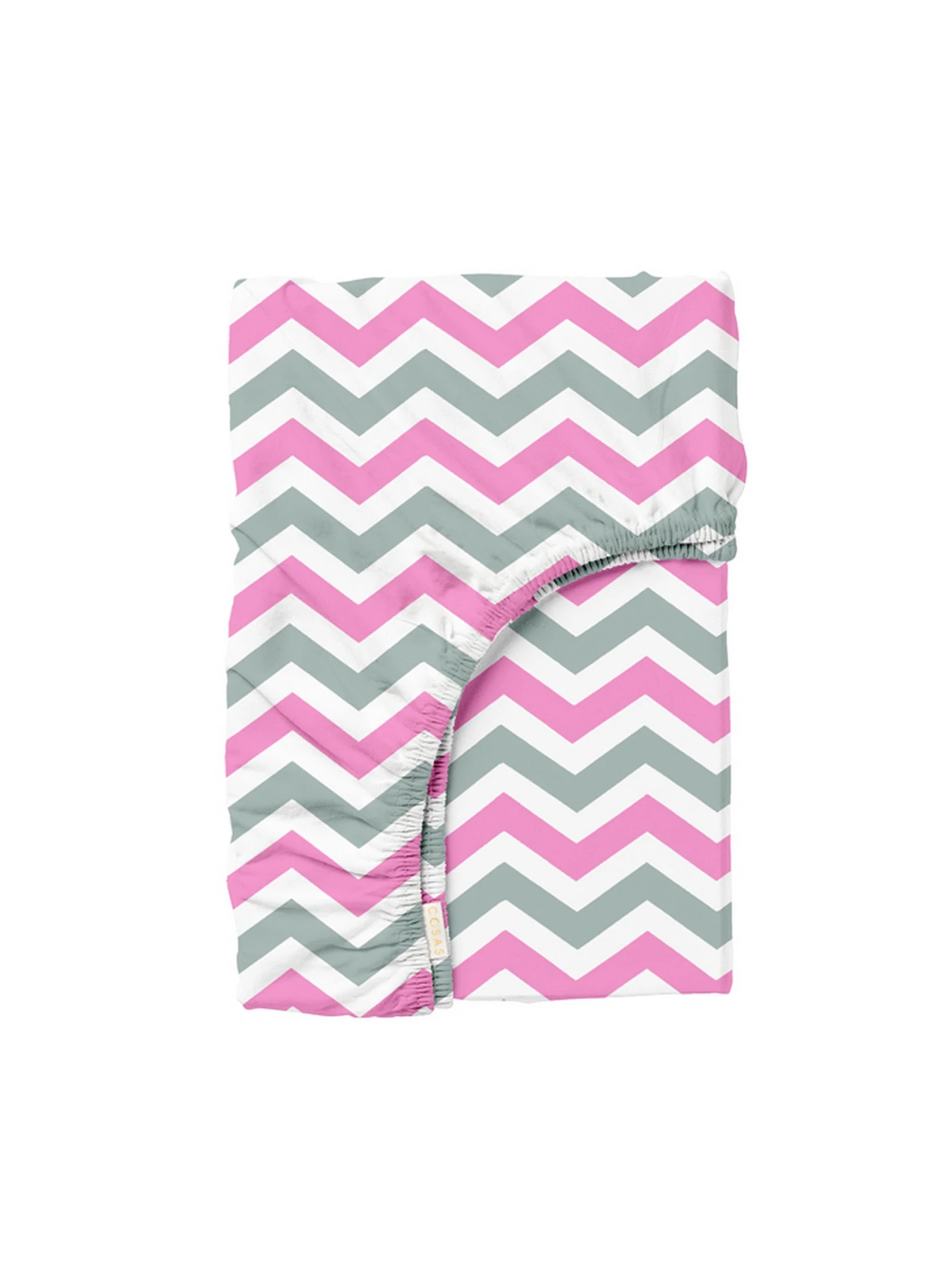 Простирадло на резинці фланель G&R ZIGZAG Cosas модель Flannel_ZigCreyRose_60x120x12 Фото
