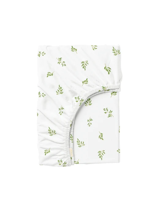 Простынь на резинке ранфорс OLIVE LEAF Cosas модель FoliageWillowGreen_120 Фото