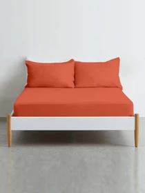 Простынь на резинке ранфорс RUST Cosas модель Orange103_120x200x20 Фото