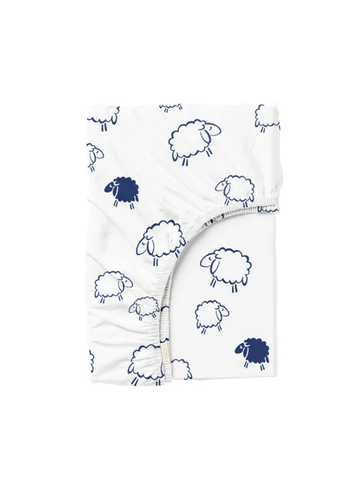 Простынь на резинке ранфорс SHEEP BLACK WHITE Cosas модель SheepBlackWhite_120 Фото