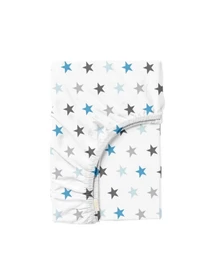 Простынь на резинке ранфорс BLUE STARFALL Cosas модель StarClGreyBlue_120x200x20 Фото