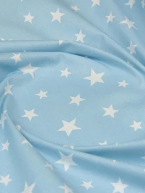 Простирадло на резинці ранфорс STARFALL Cosas модель StarFall_LightBlue_120 Фото