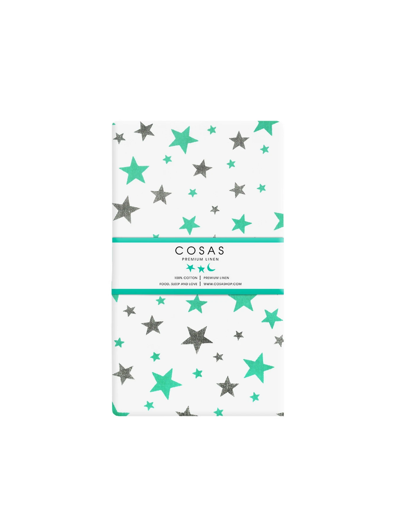 Простынь на резинке ранфорс MINT STARS Cosas модель StarMint_120 Простынь на резинке ранфорс MINT STARS Cosas модель StarMint_120 Фото