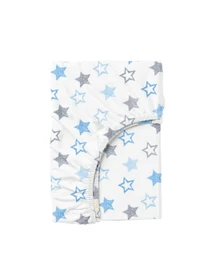 Простынь на резинке ранфорс STARS Cosas модель StarsClear_GreyBlue_180x200x20 Фото