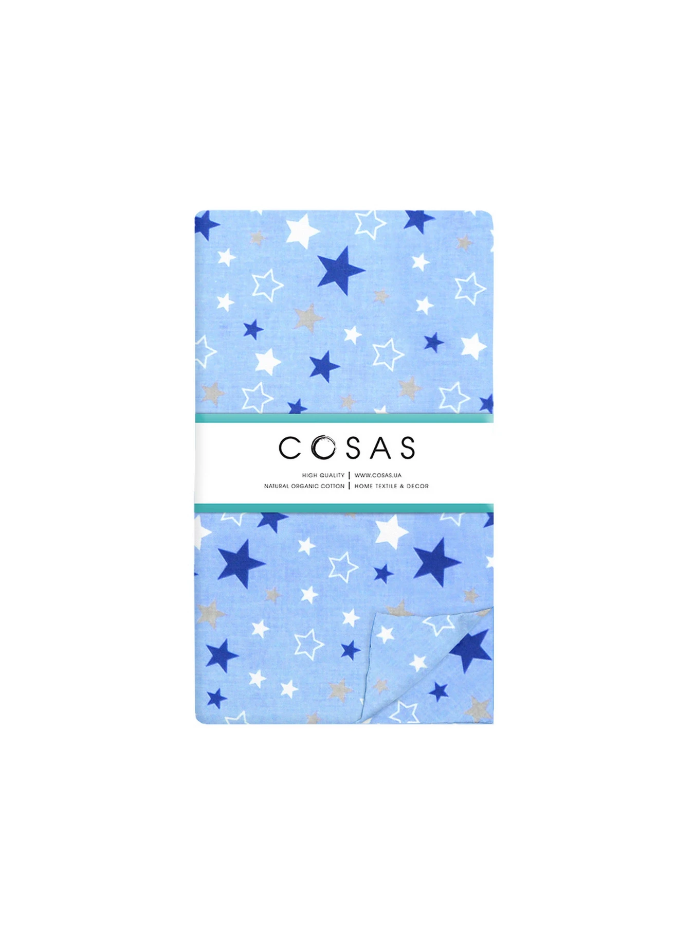 Простынь на резинке ранфорс COLOR STARS Cosas модель StarsColorBlue_120 Фото