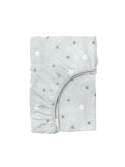 Простынь на резинке ранфорс SOFT STARS Cosas модель StarsWoolyGrey_120 Фото
