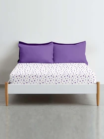 Простынь на резинке ранфорс PURPLE STARS Cosas модель StarVioletWhite-3011_120 Фото