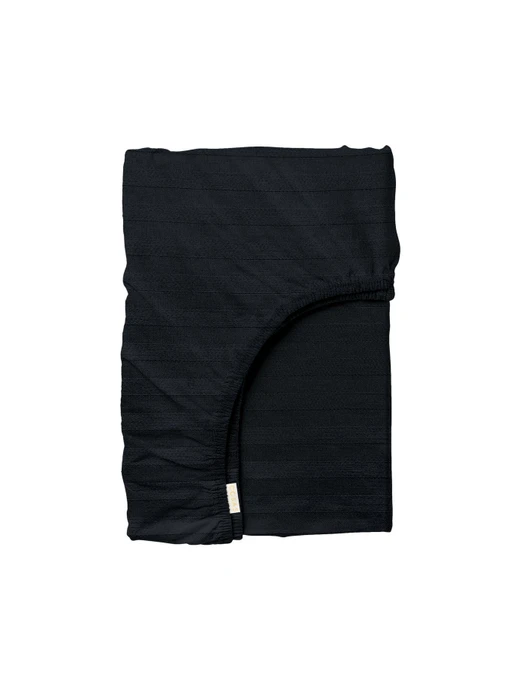 Простынь на резинке страйп сатин ONYX Cosas модель StrSatin_00Onyx_60х120х12 Фото