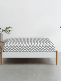Простынь на резинке ранфорс GREY ZIGZAG Cosas модель ZigGrey_100x200x20 Фото