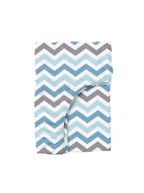 Простирадло на резинці ранфорс GREY ZIGZAG Cosas модель ZigGreyBlue_100x200 Фото