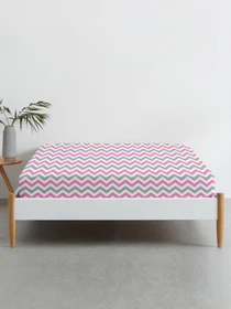 Простынь на резинке ранфорс GREY ZIGZAG Cosas модель ZigGreyRose_100x200x20 Фото
