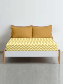 Простынь на резинке ранфорс YELLOW ZIGZAG Cosas модель ZigYellow-5040_120 Фото