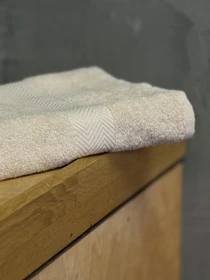 Рушник махровий з бортом молочного кольору Milk Ecotton модель 25238 Фото