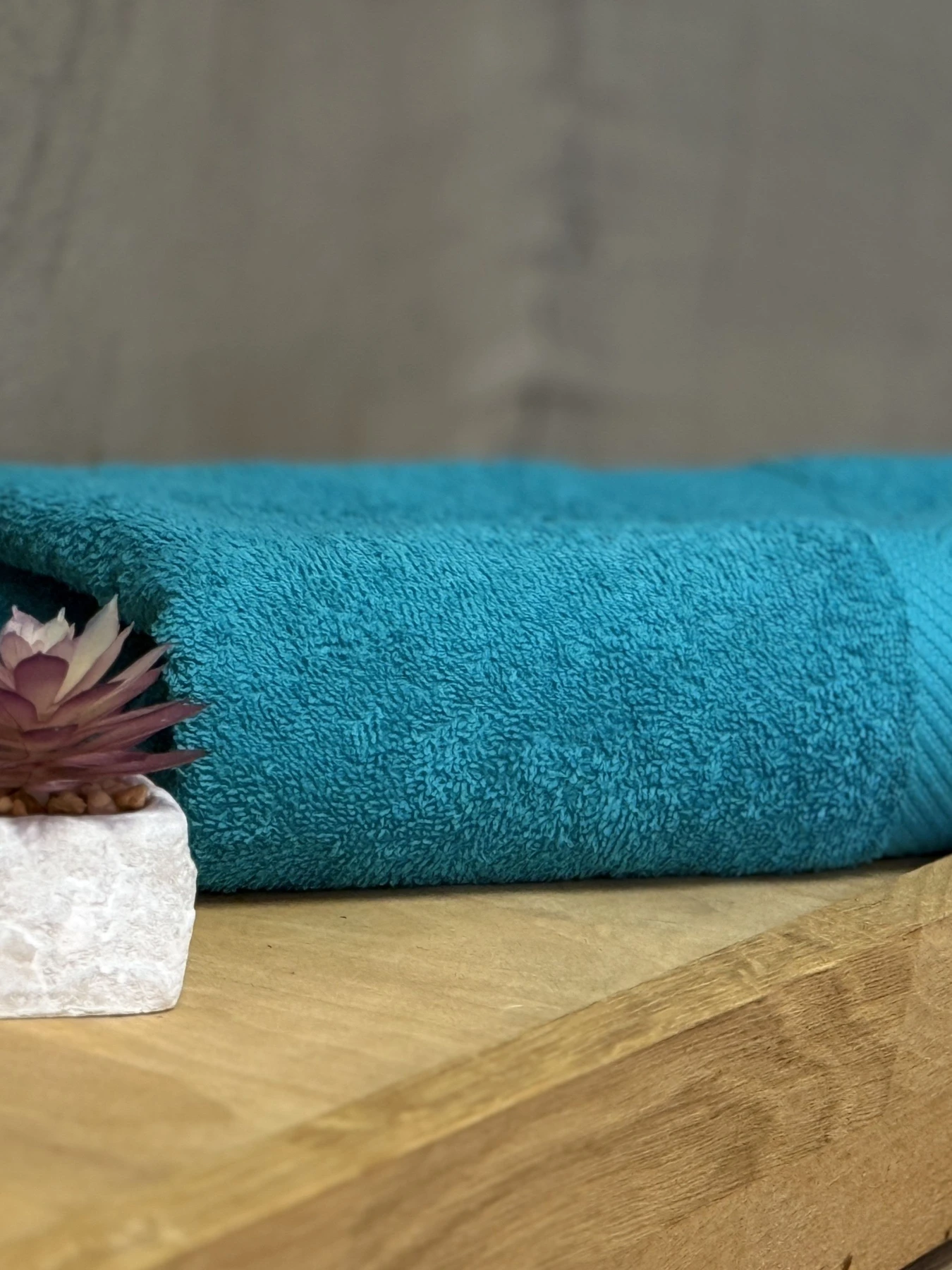 Полотенце махровое с бортом бирюзового цвета Ecotton модель 25230 Полотенце махровое с бортом бирюзового цвета Ecotton модель 25230 Фото