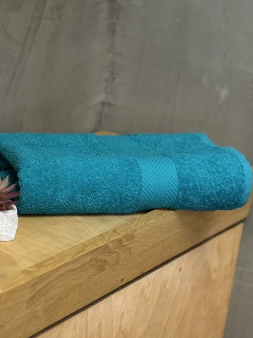 Рушник махровий з бортом бірюзового кольору Ecotton модель 25230 Фото