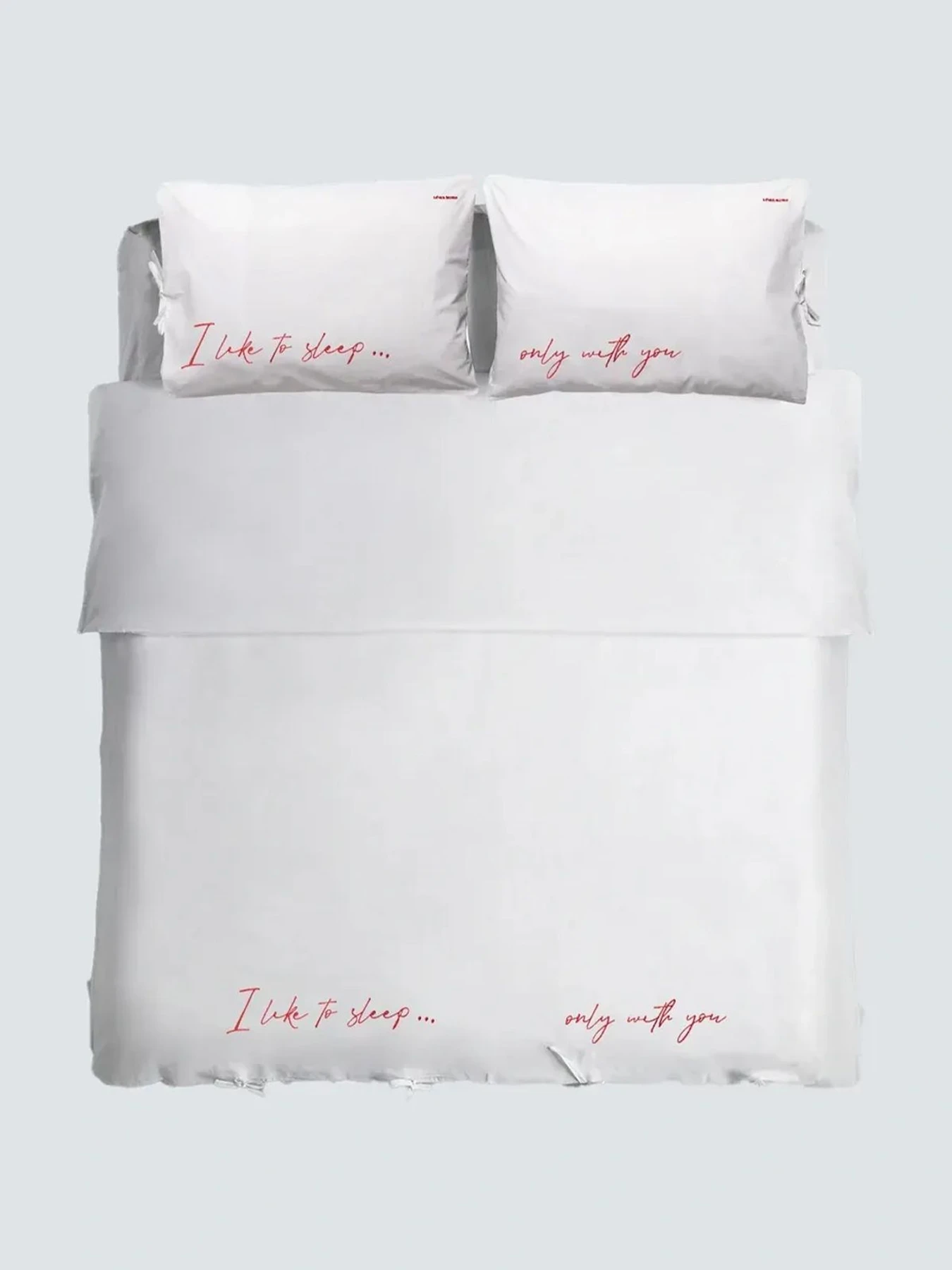 Комплект постільної білизни з  вишивкою "i like too sleep, only with you" LEVAN HOME модель 9839121 Фото