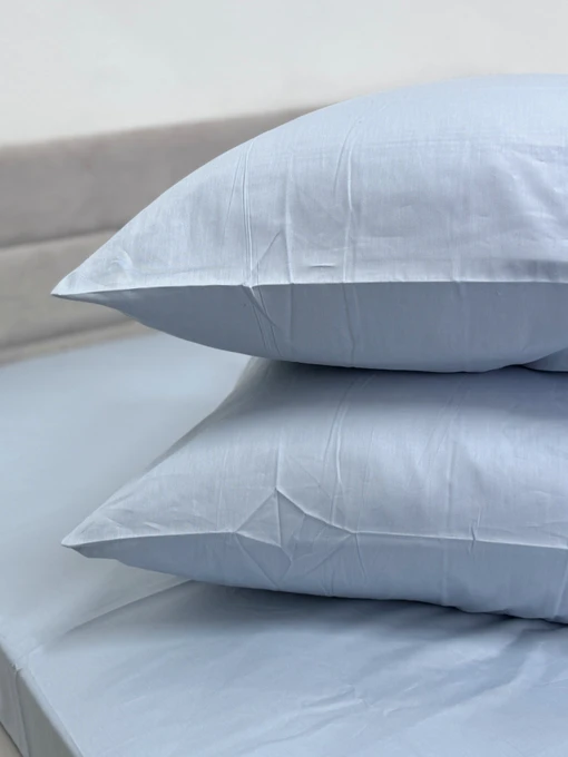 Комплект наволочек из сатина 2 шт. голубого цвета Pearl Blue Ecotton модель 24735 Фото
