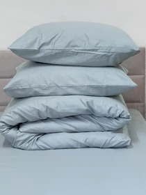 Комплект наволочок із сатину 2 шт. світло-блакитного кольору Aqua Grey Ecotton модель 24736 Фото