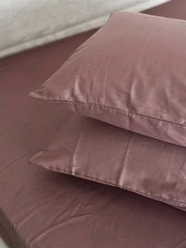 Комплект наволочек из сатина 2 шт. коричневого цвета Stucco Ecotton модель 24743 Фото