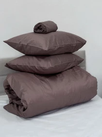 Комплект наволочек из сатина 2 шт. коричневого цвета Stucco Ecotton модель 24743 Фото
