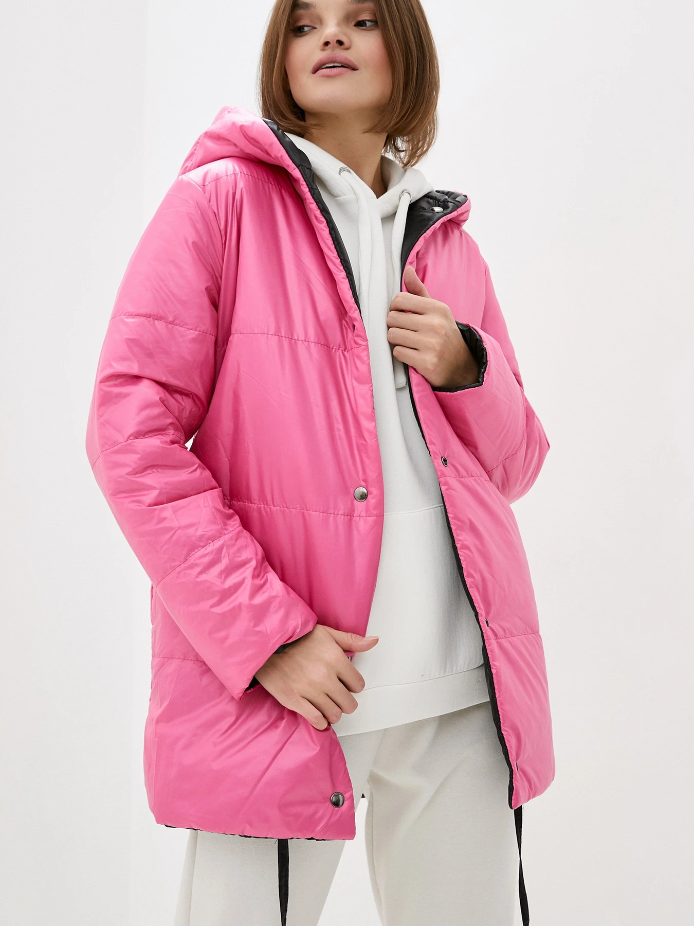 Куртки и дубленки ISSA Plus модель SA-31_blackraspberry Фото