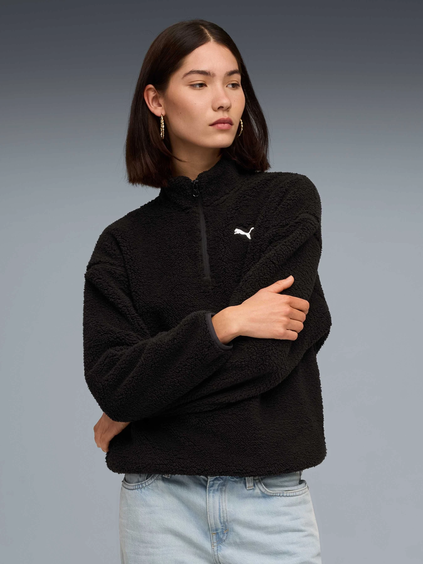 Худи и свитшоты PUMA Ess Elevated Half-zip Crew модель 688111 Худи и свитшоты PUMA Ess Elevated Half-zip Crew модель 688111 Фото