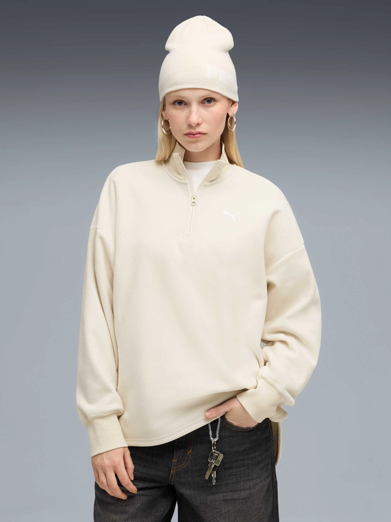 Худи и свитшоты PUMA Her Half-zip Winterized Crew модель 688157 Фото