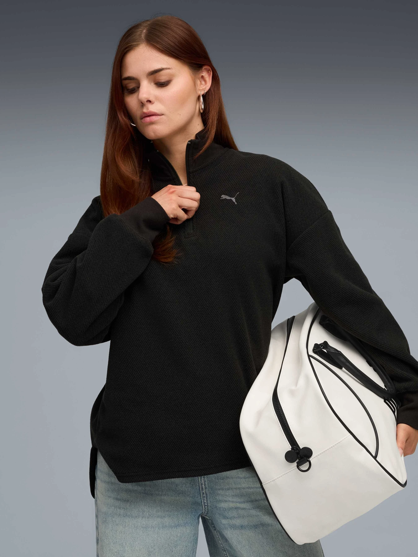 Худи и свитшоты PUMA Her Half-zip Winterized Crew модель 688157 Фото