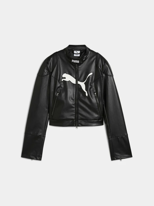 Куртки и дубленки PUMA Pleather Racer Jacket модель 632170 Фото