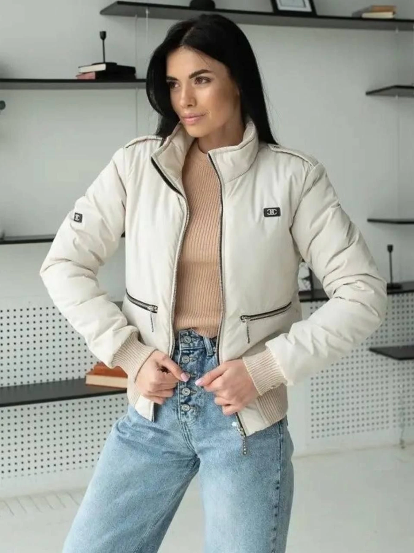 Куртки и дубленки UVENTUM модель UF-32-MILK Фото