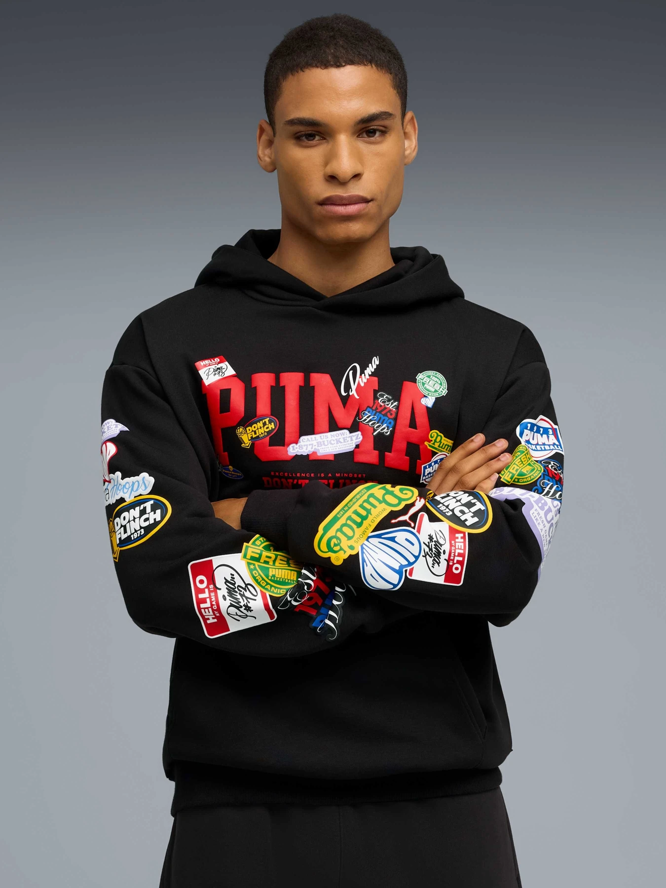 Худі та світшоти PUMA Sticker Pack Pullover Hoodie модель 632827 Худі та світшоти PUMA Sticker Pack Pullover Hoodie модель 632827 Фото