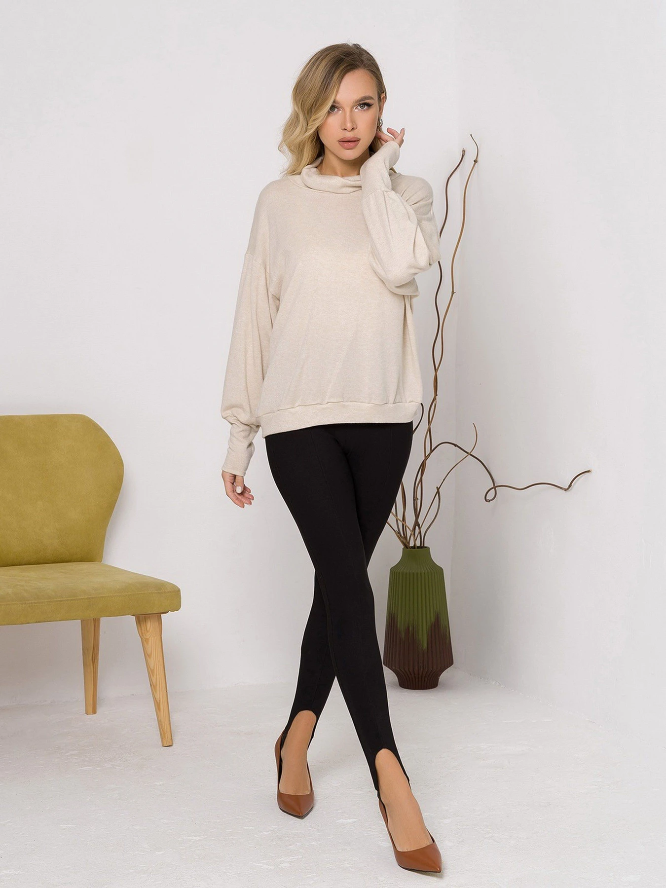 Свитры и кардиганы ISSA Plus модель 12961_beige Свитры и кардиганы ISSA Plus модель 12961_beige Фото