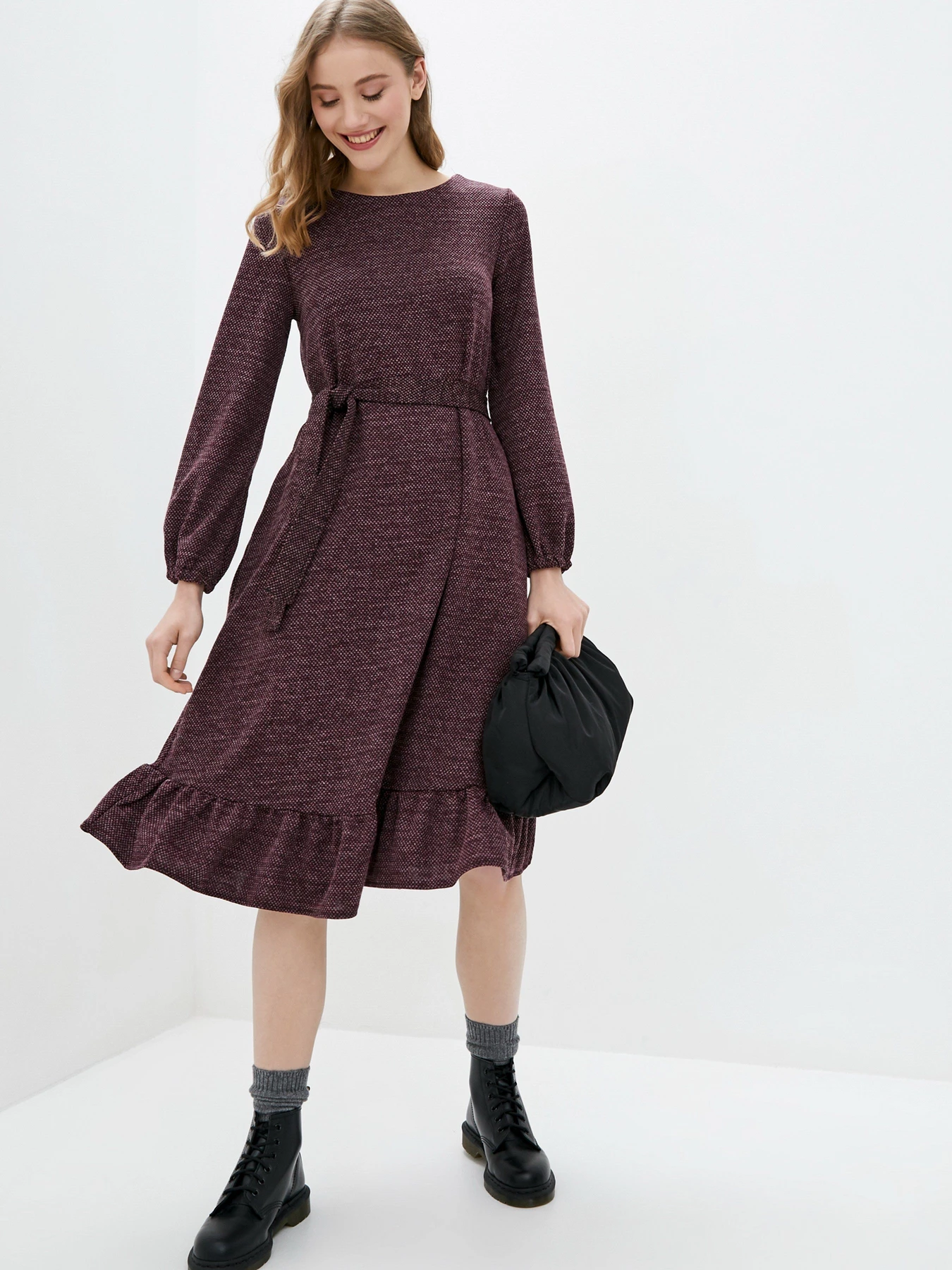 Платья ISSA Plus модель 12957_burgundy Фото
