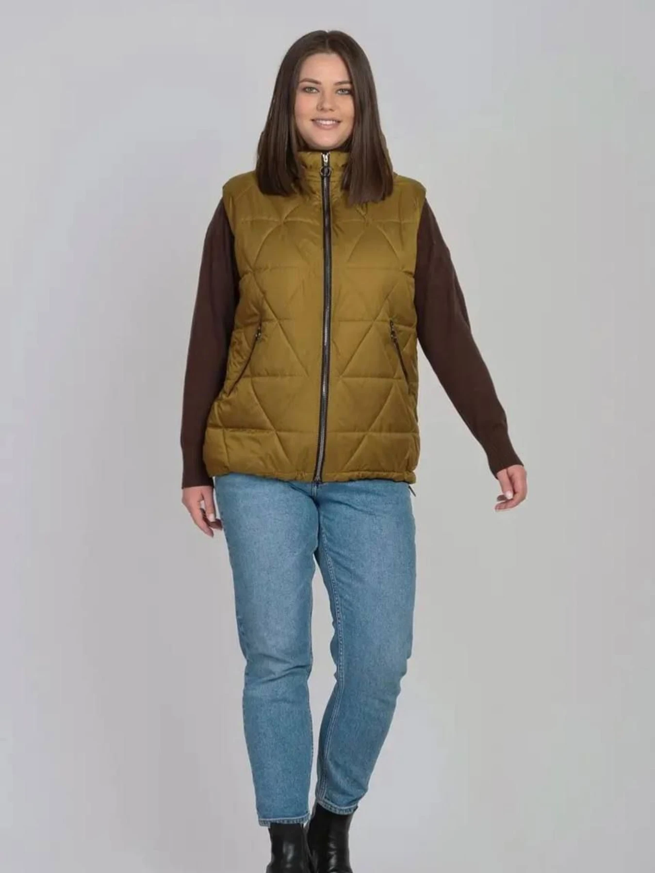 Куртки и дубленки UVENTUM модель LR-10-vest-mustard Фото
